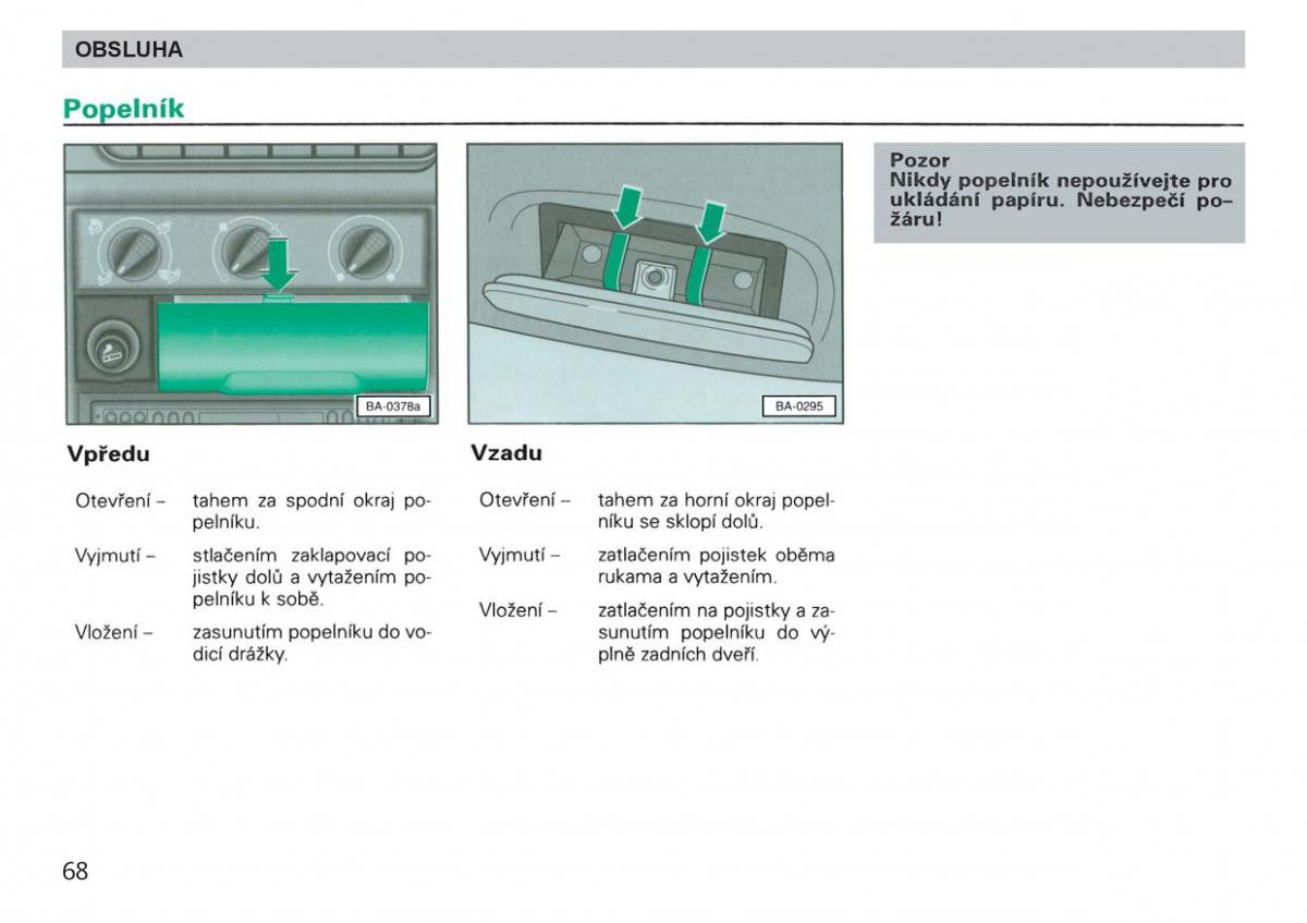 manual  Skoda Felicja navod k obsludze / page 70