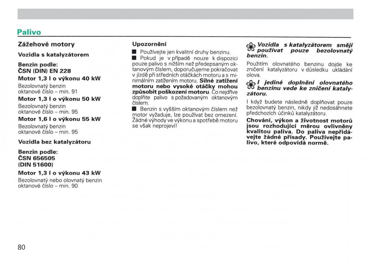 manual  Skoda Felicja navod k obsludze / page 82