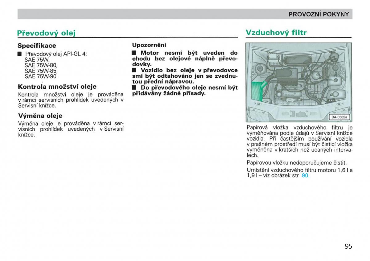 manual  Skoda Felicja navod k obsludze / page 97