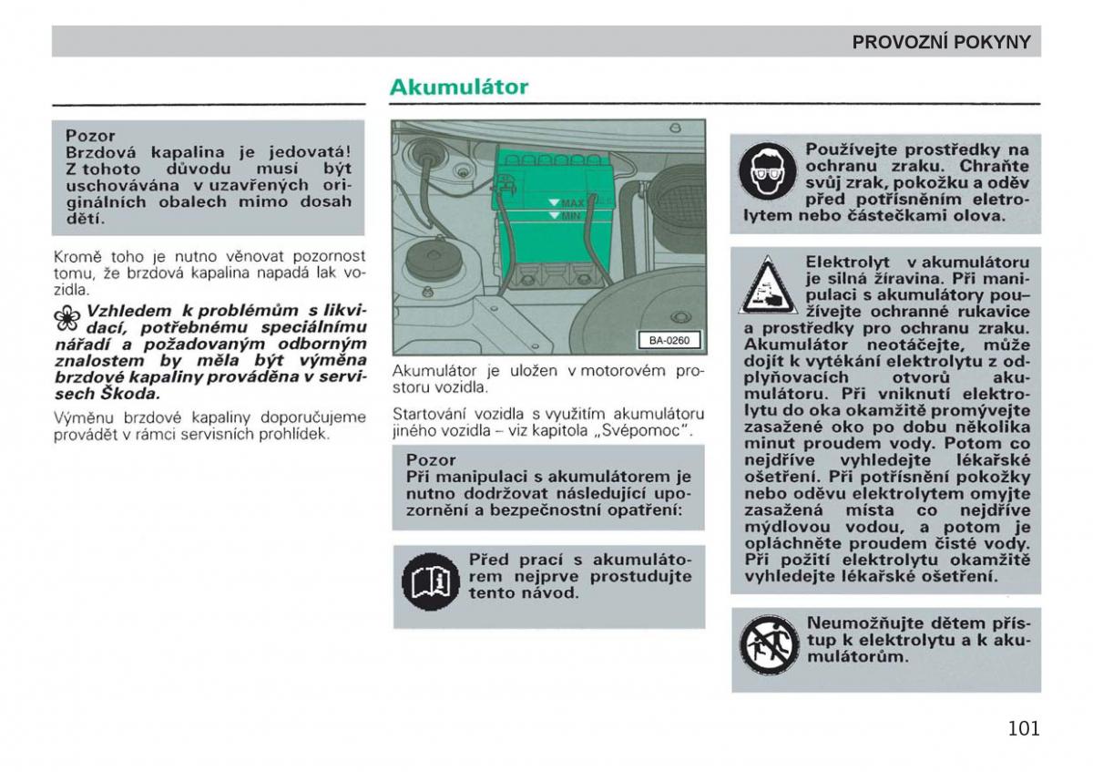 manual  Skoda Felicja navod k obsludze / page 103