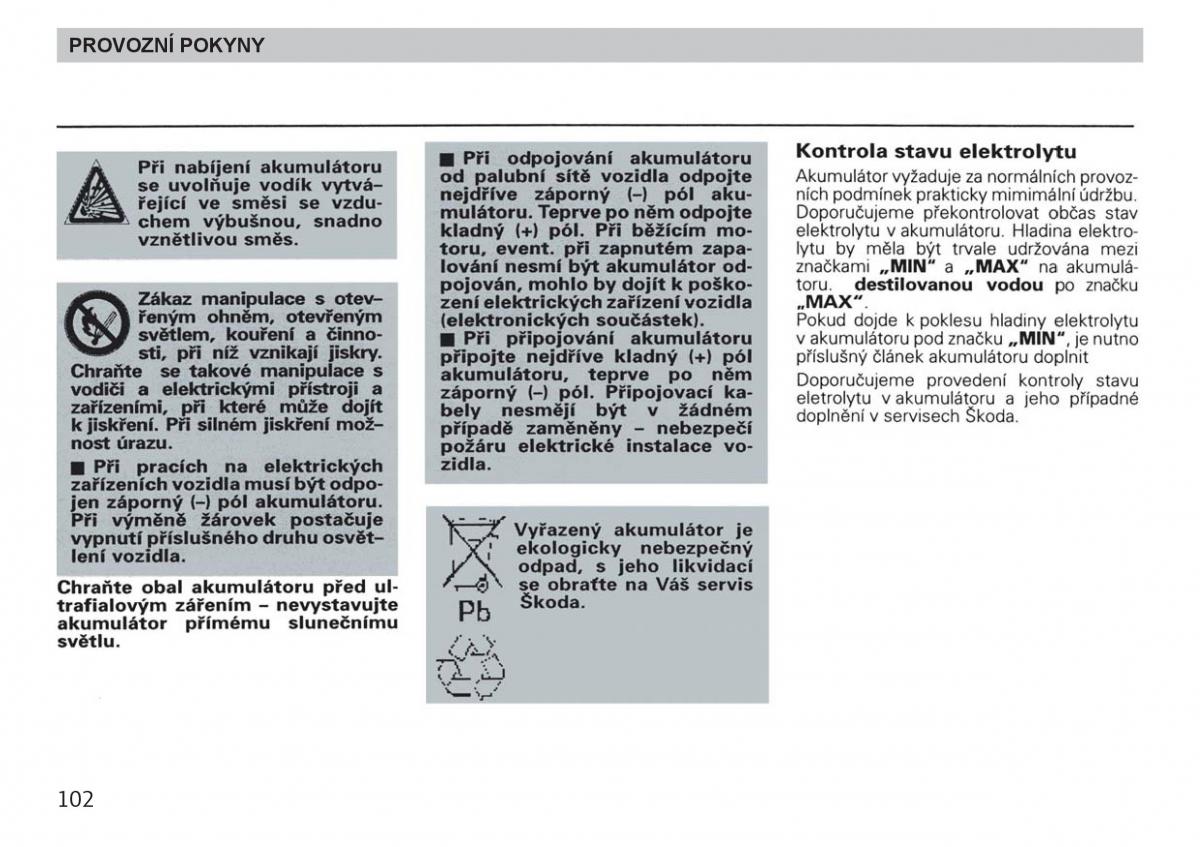 Skoda Felicja navod k obsludze / page 104