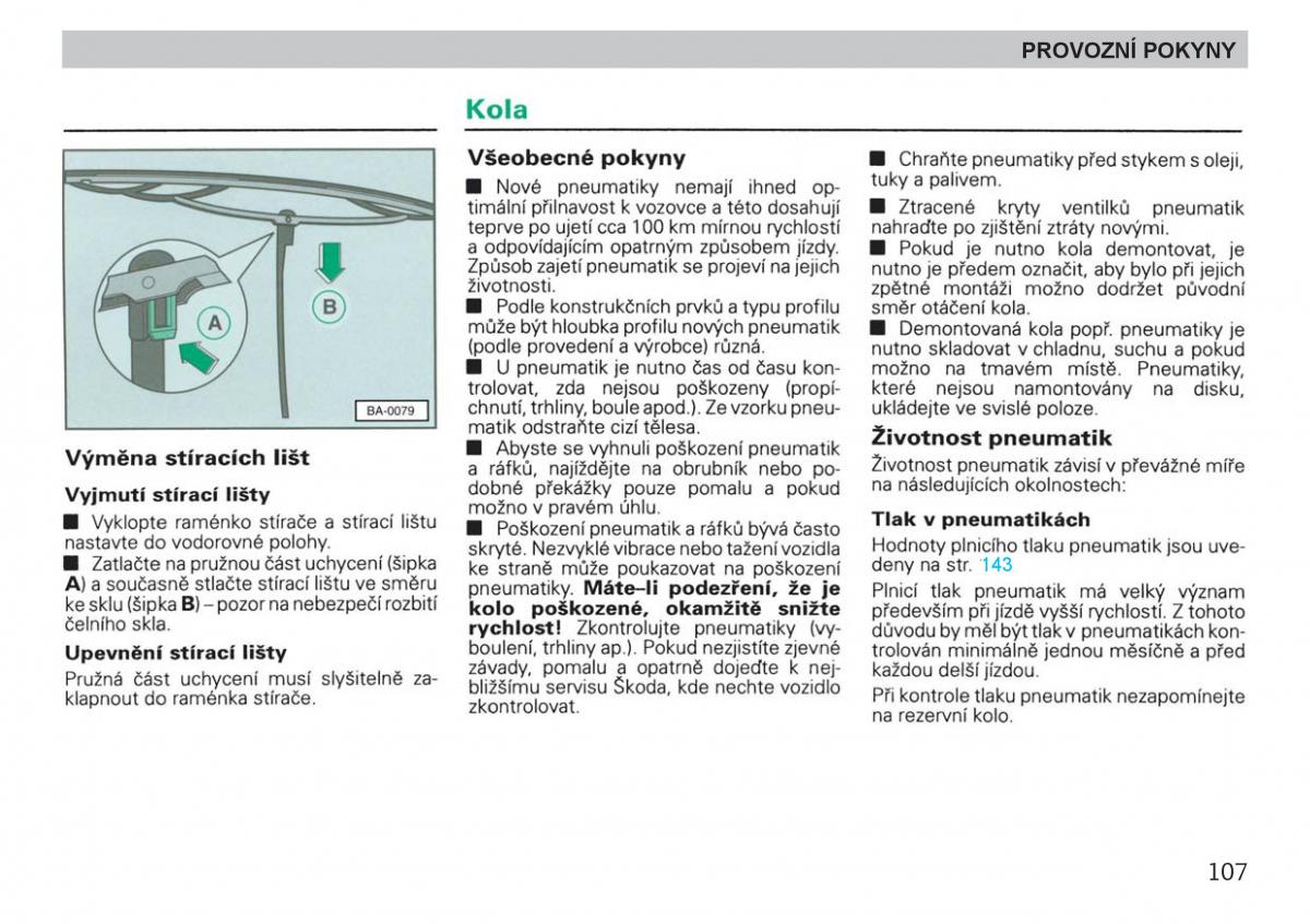 manual  Skoda Felicja navod k obsludze / page 109