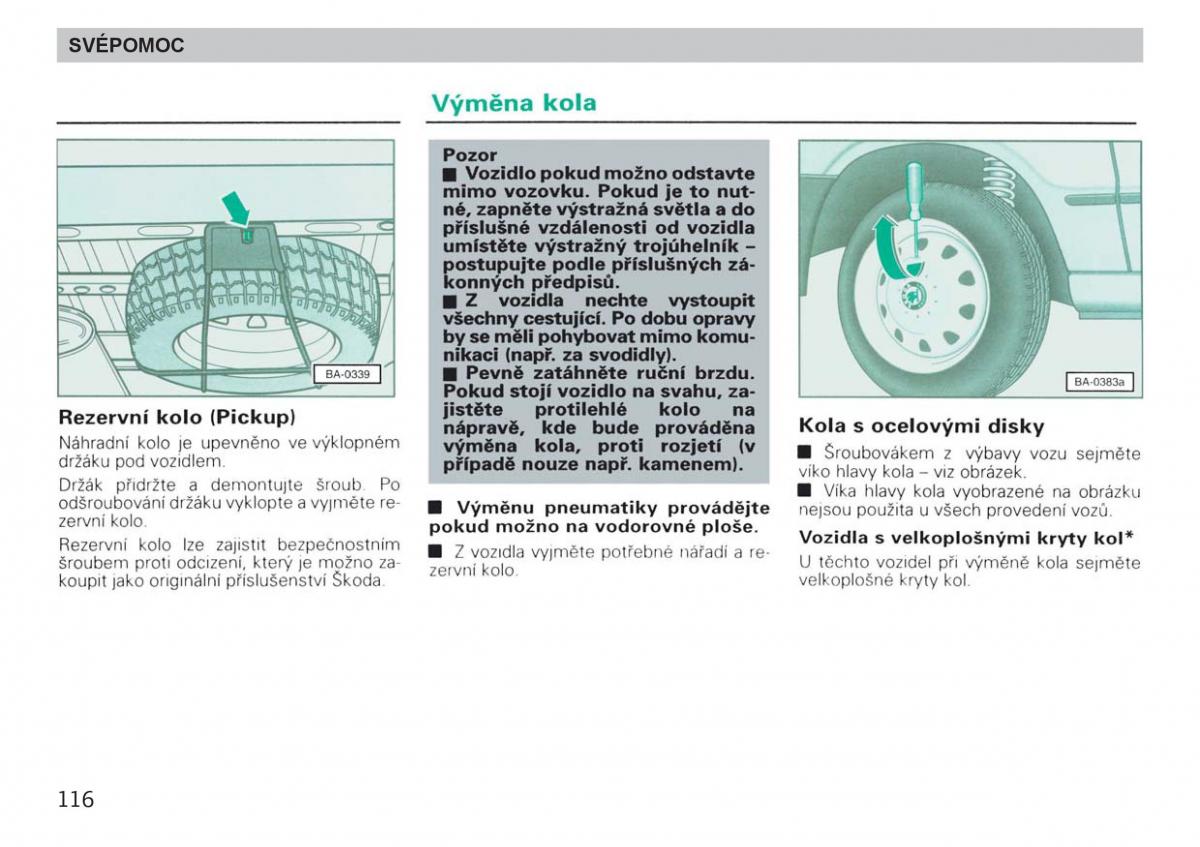manual  Skoda Felicja navod k obsludze / page 118