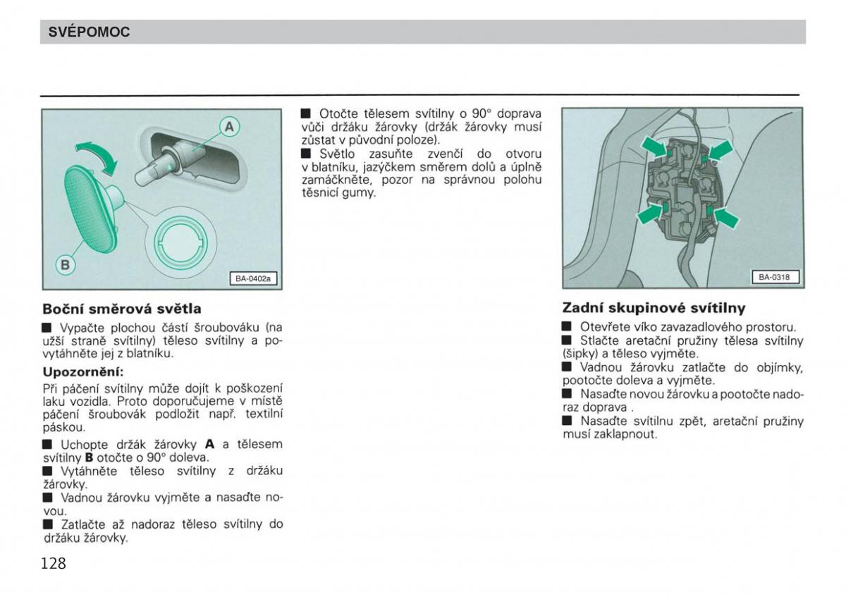 manual  Skoda Felicja navod k obsludze / page 130