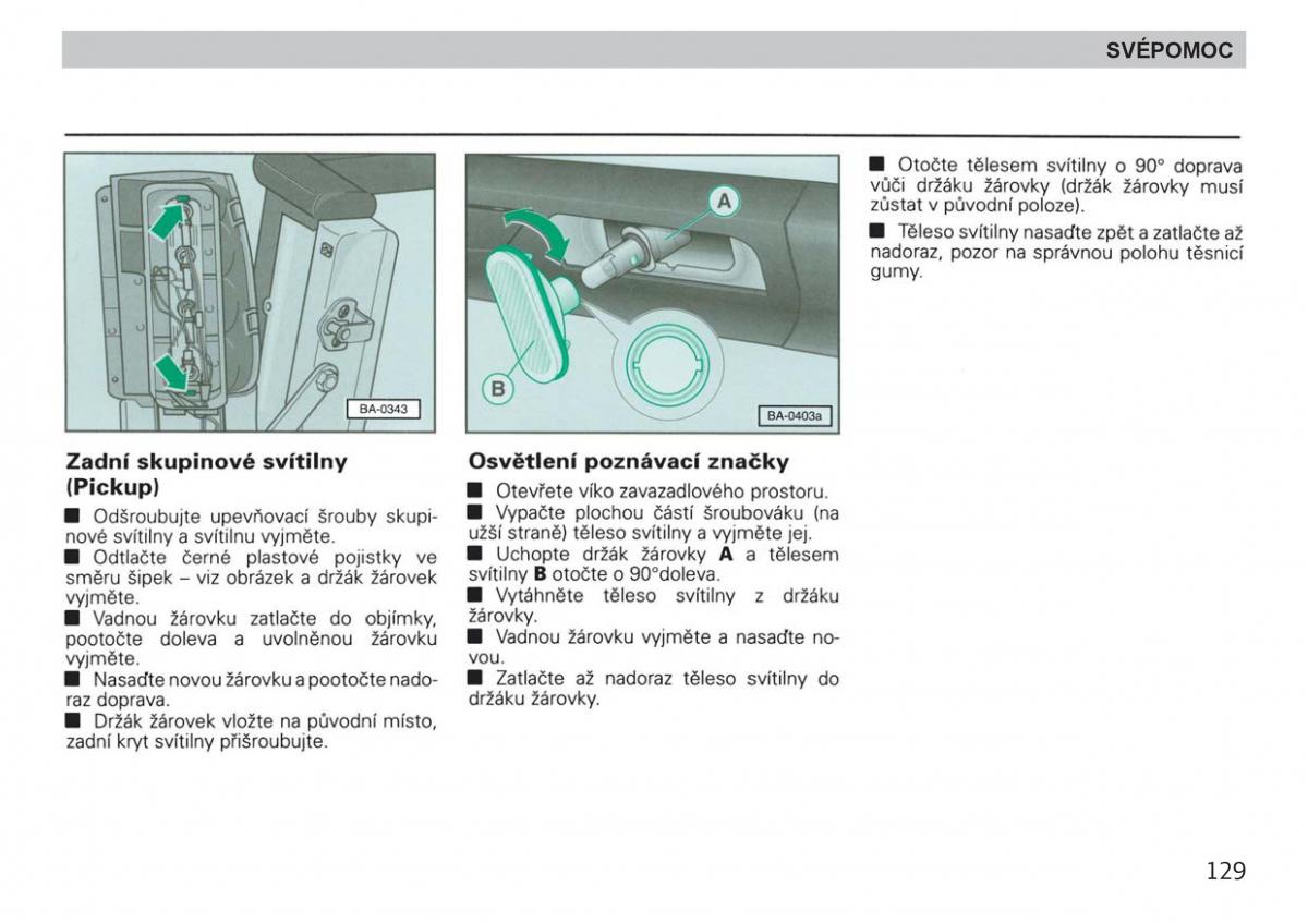 manual  Skoda Felicja navod k obsludze / page 131