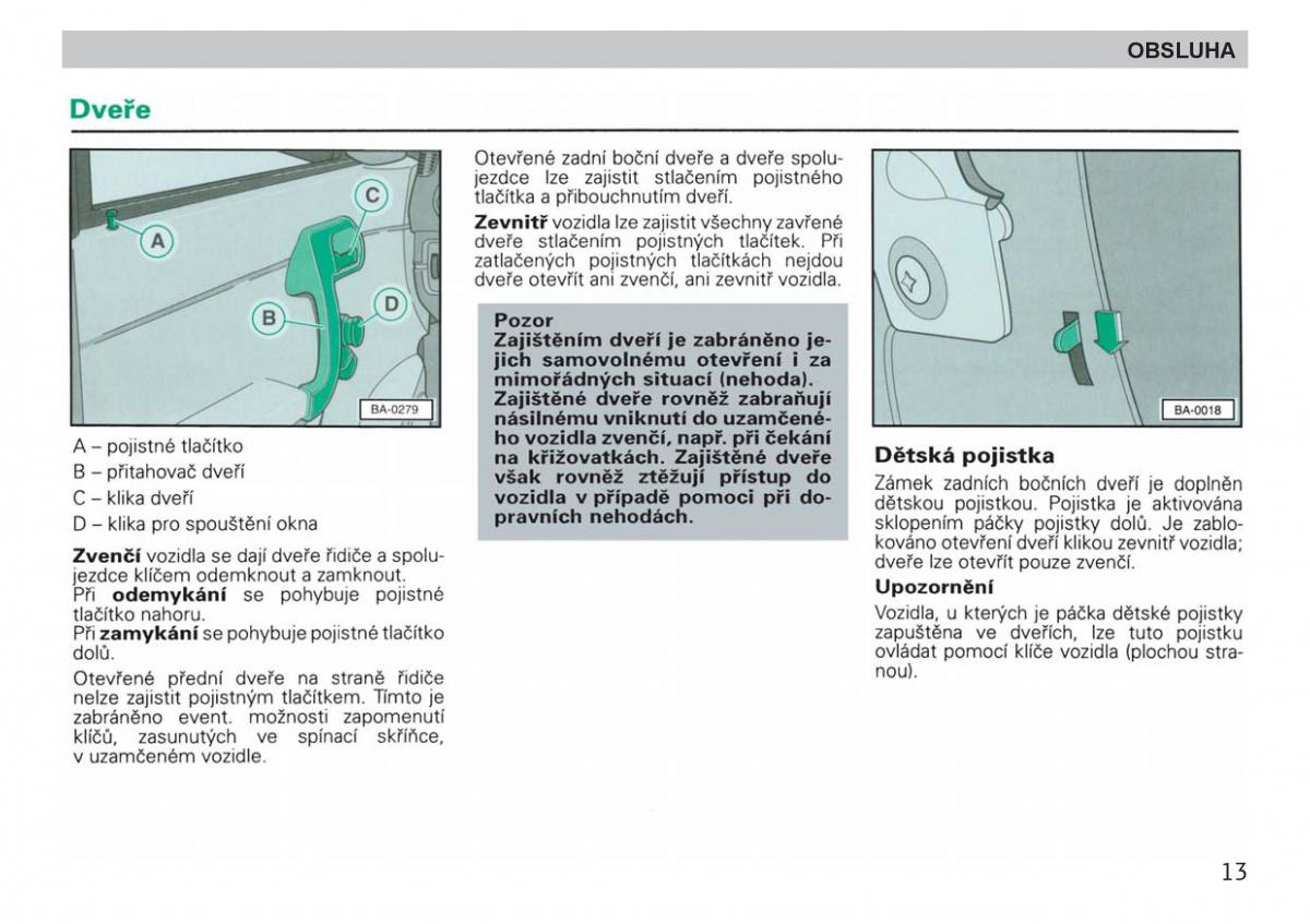 manual  Skoda Felicja navod k obsludze / page 15