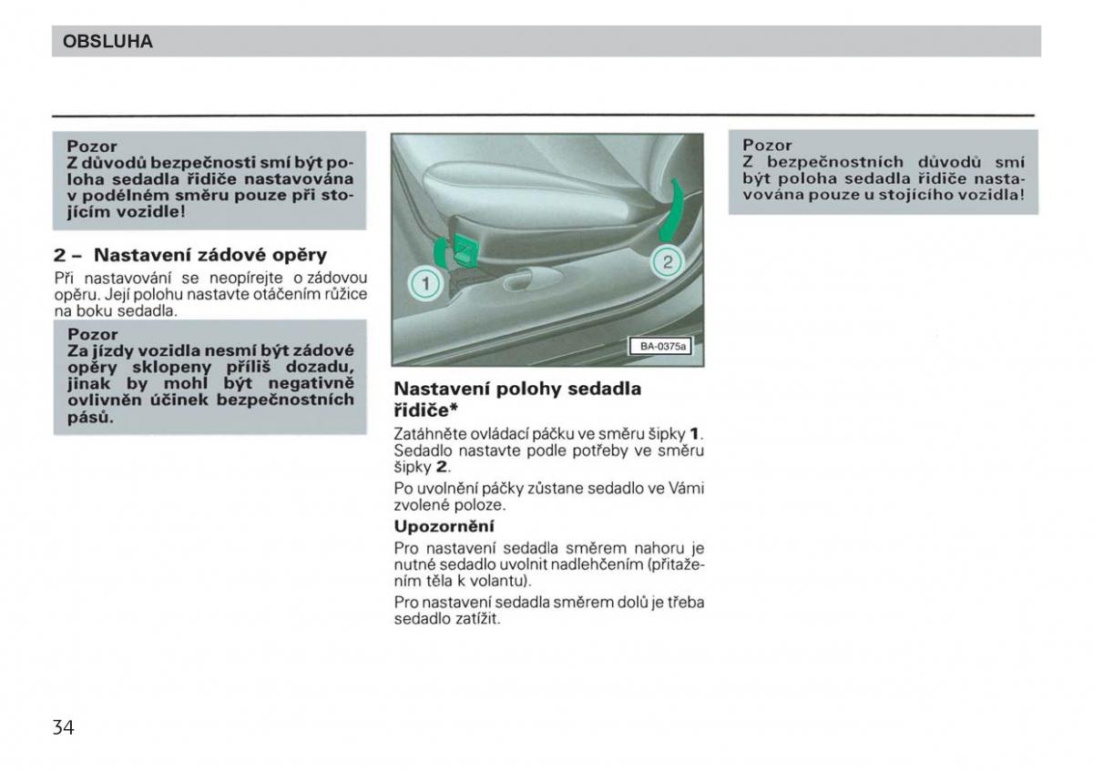 manual  Skoda Felicja navod k obsludze / page 36