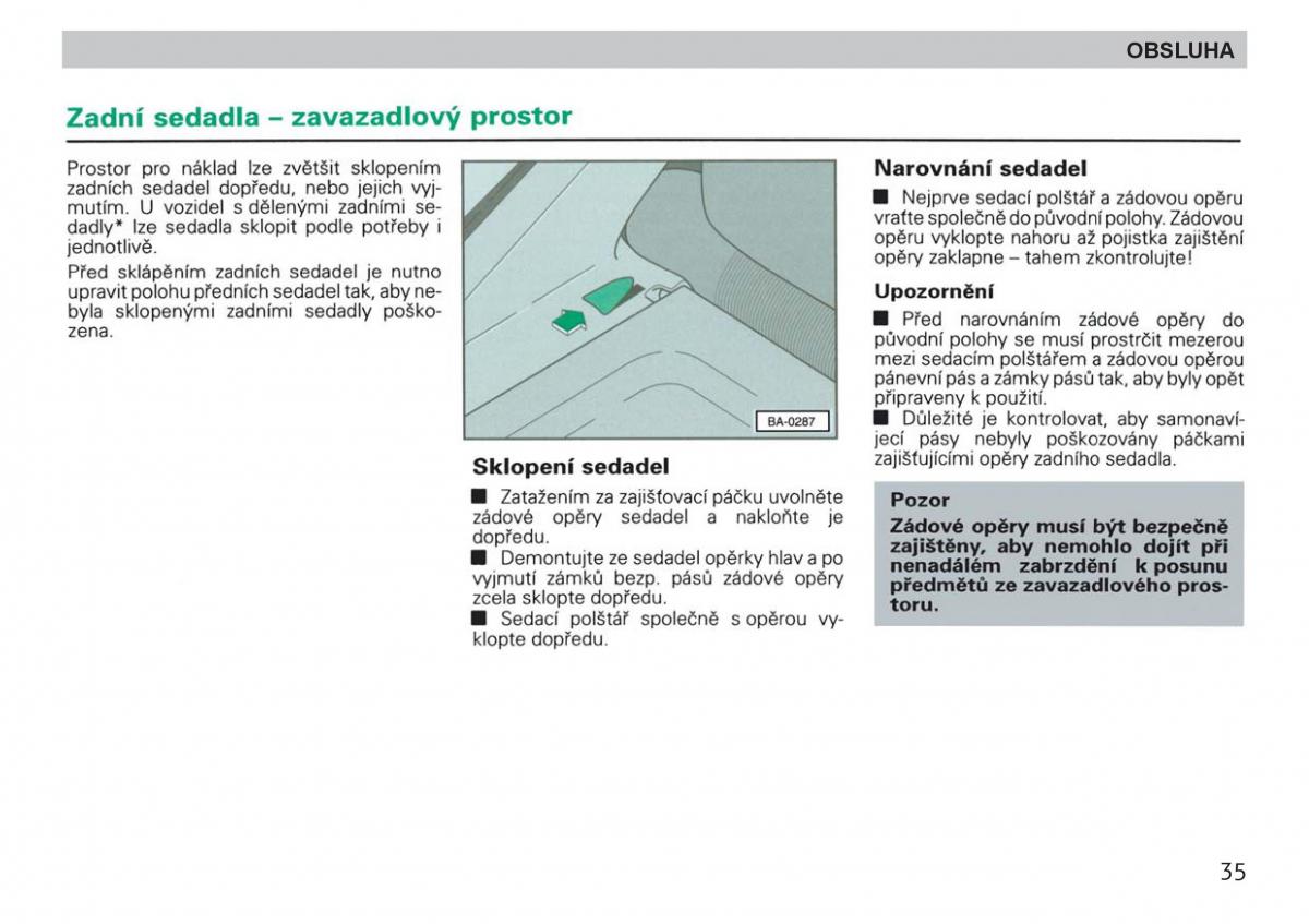 manual  Skoda Felicja navod k obsludze / page 37