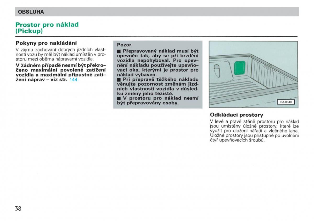 manual  Skoda Felicja navod k obsludze / page 40