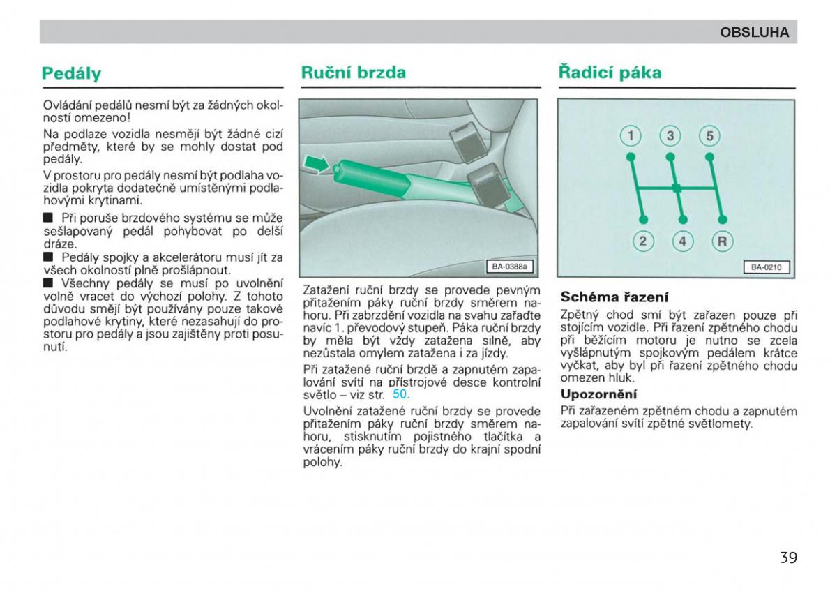 manual  Skoda Felicja navod k obsludze / page 41