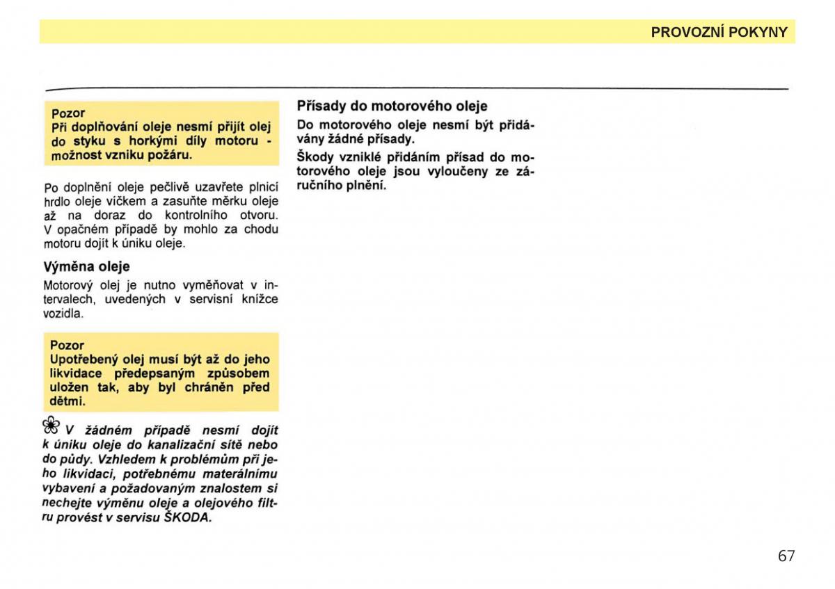 Skoda Favorit navod k obsludze / page 69