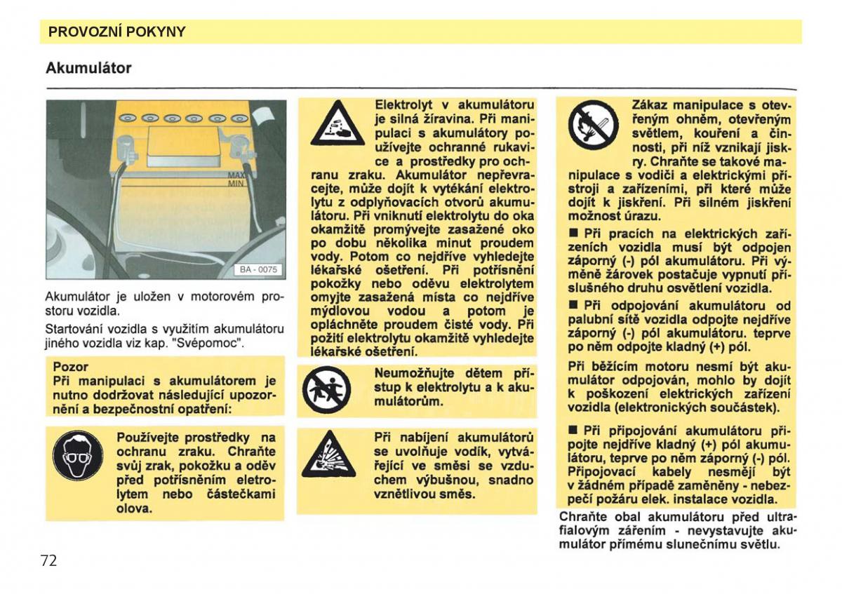 Skoda Favorit navod k obsludze / page 74