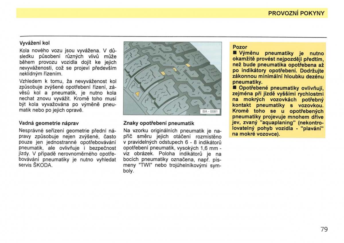 Skoda Favorit navod k obsludze / page 81