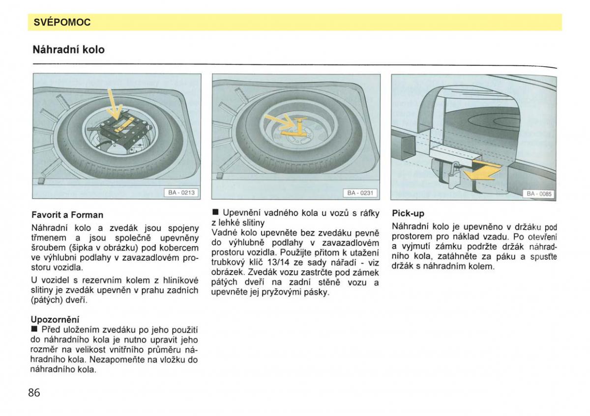 Skoda Favorit navod k obsludze / page 88