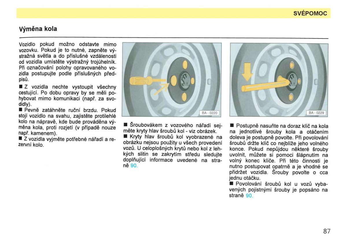 Skoda Favorit navod k obsludze / page 89