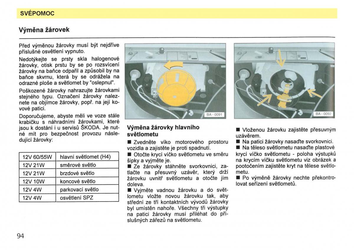 Skoda Favorit navod k obsludze / page 96