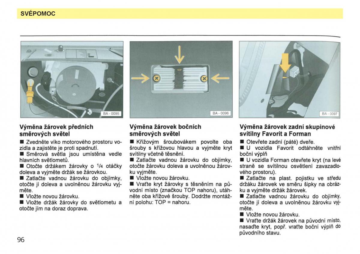 Skoda Favorit navod k obsludze / page 98