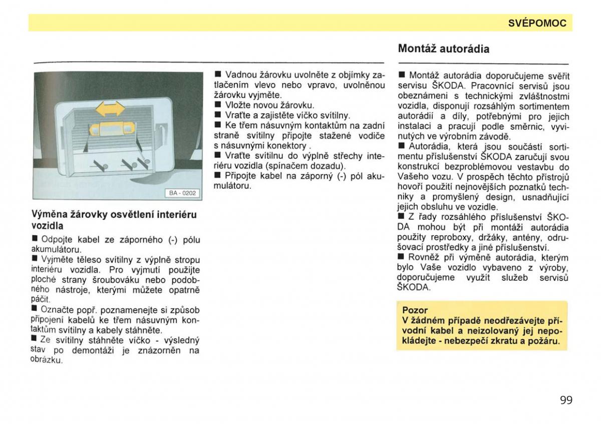 Skoda Favorit navod k obsludze / page 101