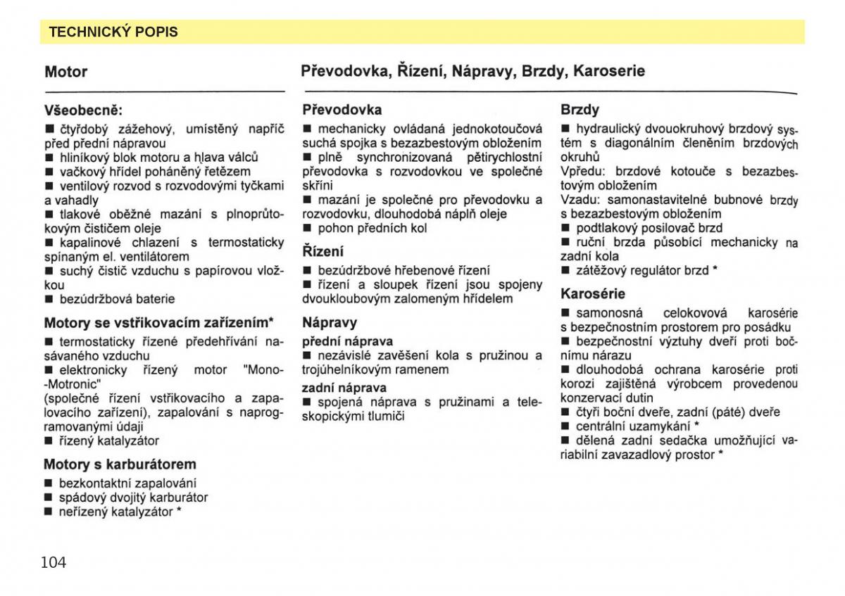 Skoda Favorit navod k obsludze / page 106