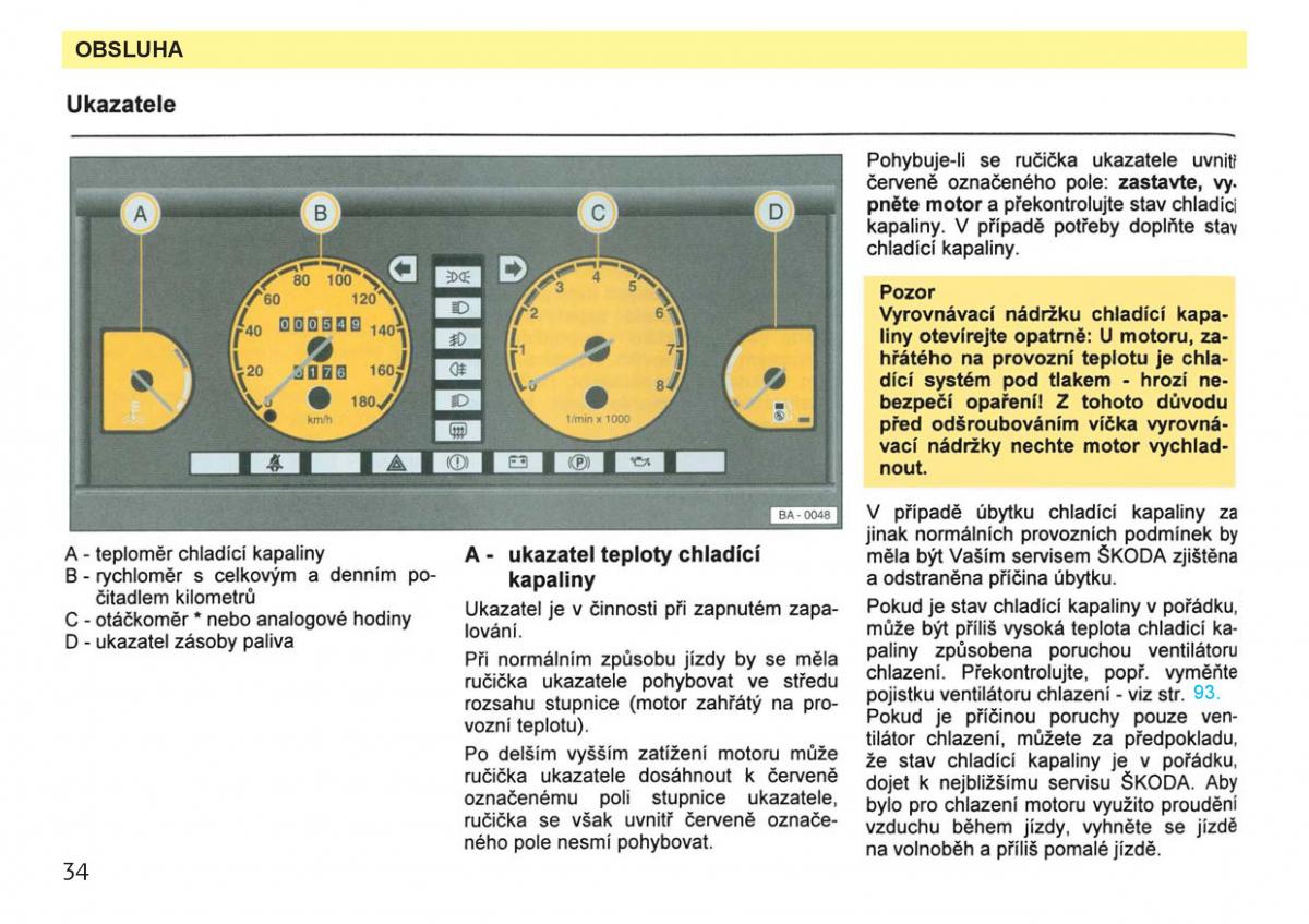 Skoda Favorit navod k obsludze / page 36