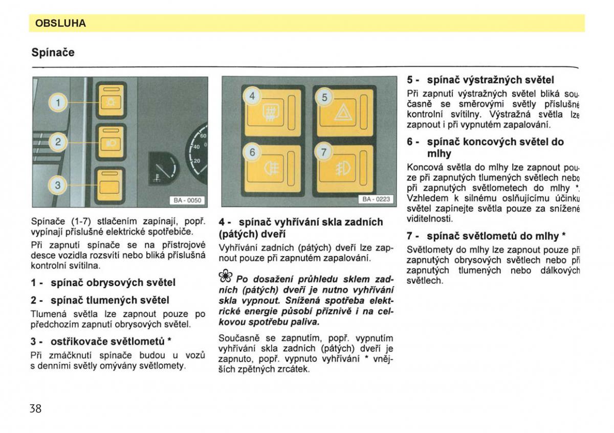 Skoda Favorit navod k obsludze / page 40