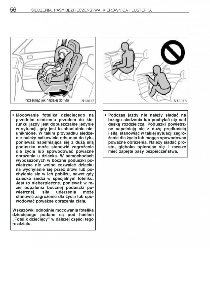 Toyota Avensis I 1 instrukcja obslugi / page 63