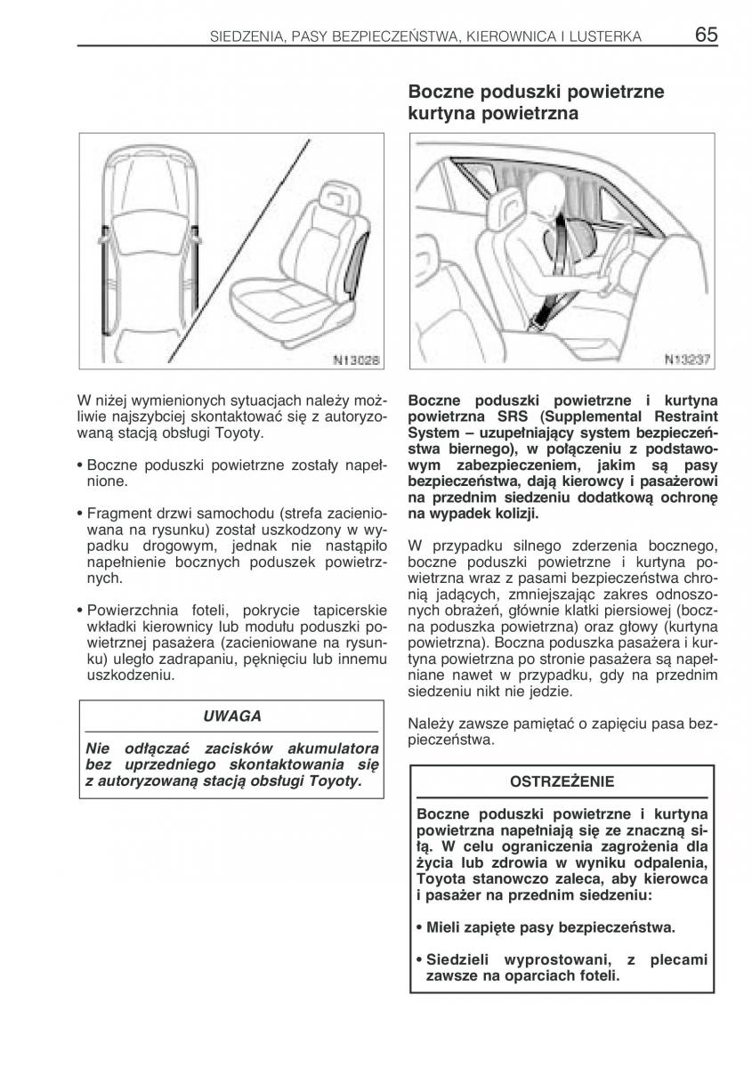 Toyota Avensis I 1 instrukcja obslugi / page 72