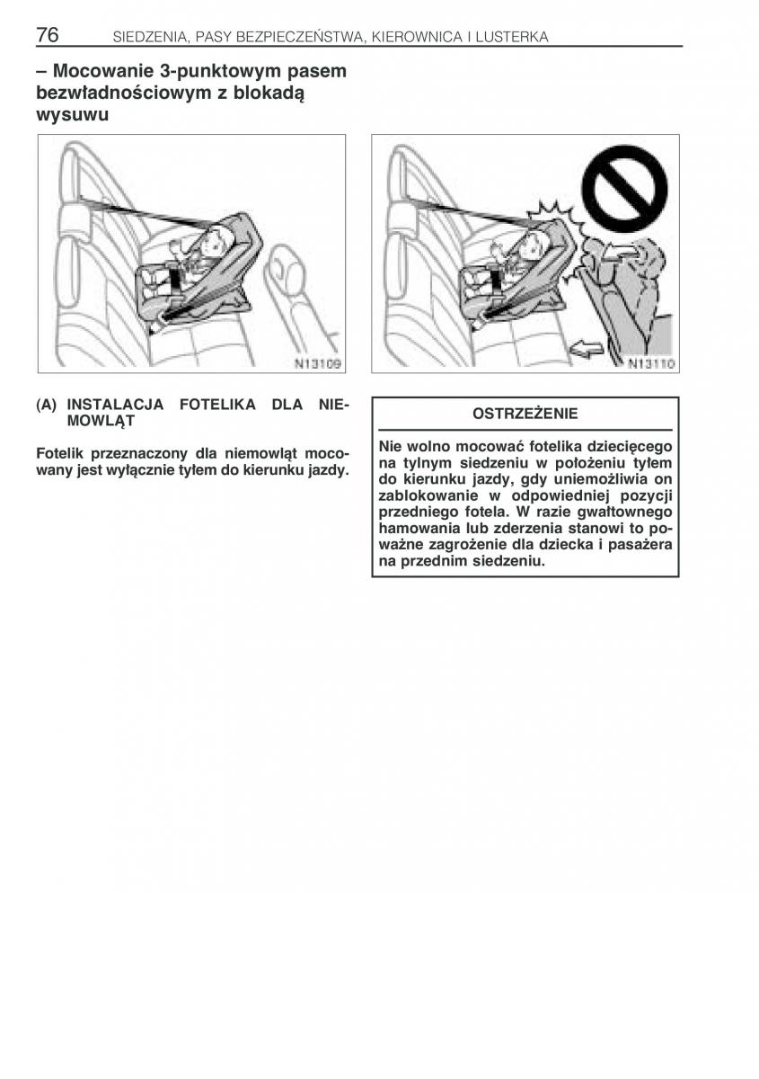 Toyota Avensis I 1 instrukcja obslugi / page 83