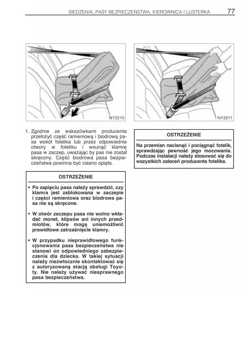 Toyota Avensis I 1 instrukcja obslugi / page 84