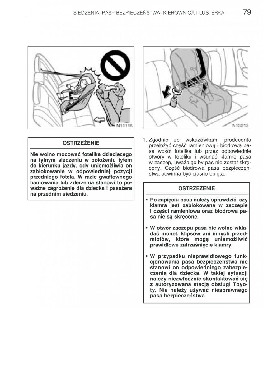 Toyota Avensis I 1 instrukcja obslugi / page 86