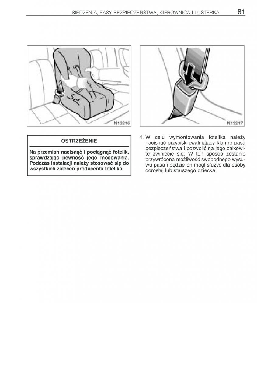 Toyota Avensis I 1 instrukcja obslugi / page 88