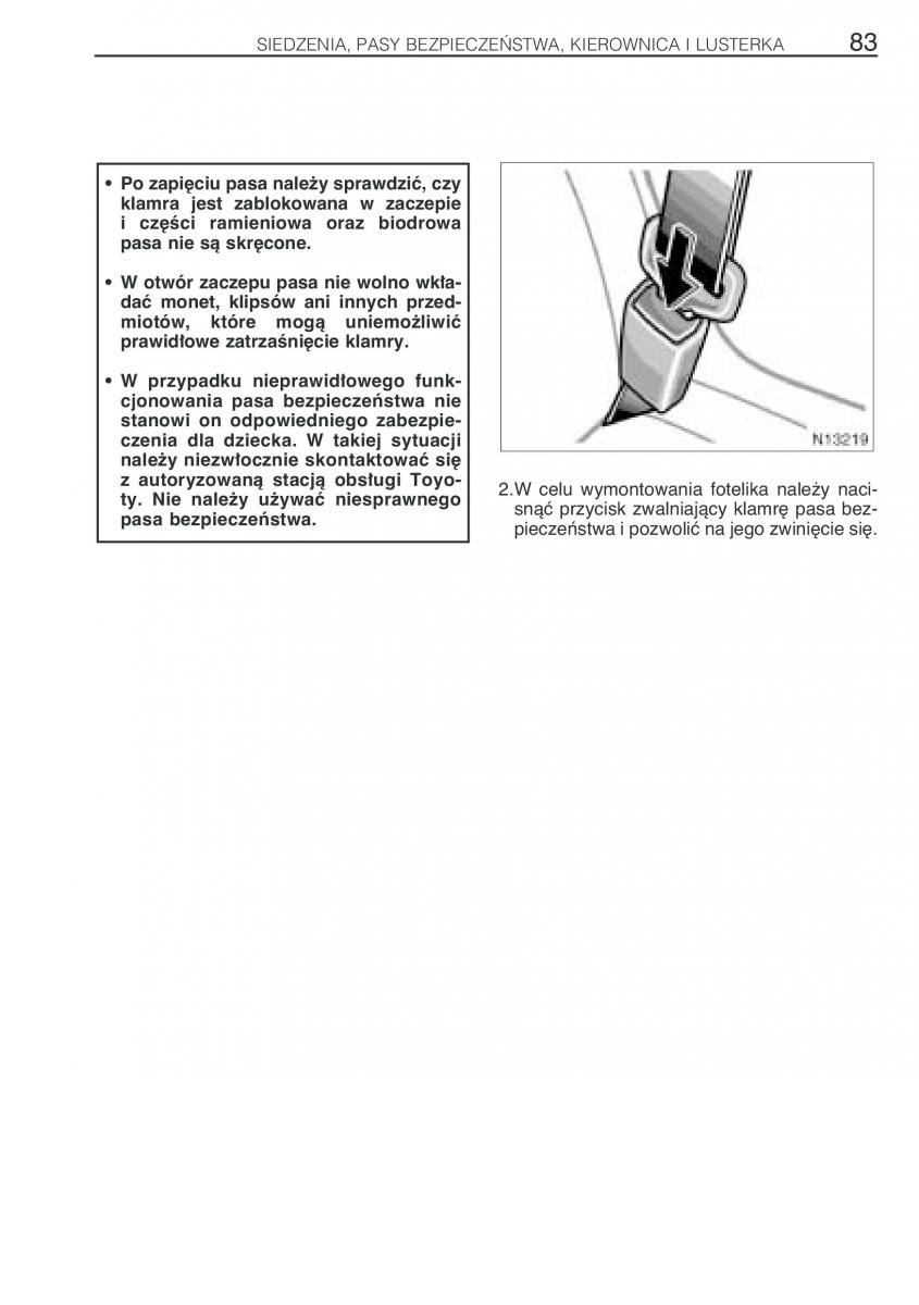 Toyota Avensis I 1 instrukcja obslugi / page 90