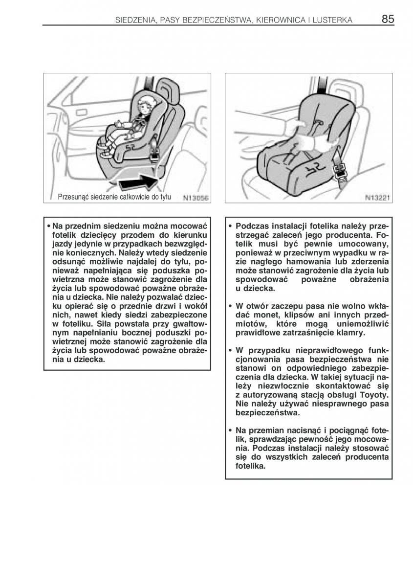 Toyota Avensis I 1 instrukcja obslugi / page 92