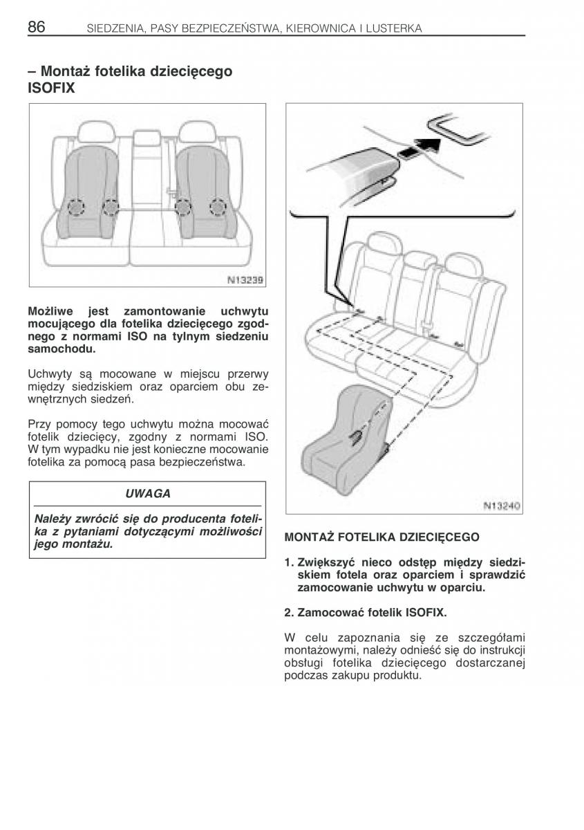 Toyota Avensis I 1 instrukcja obslugi / page 93