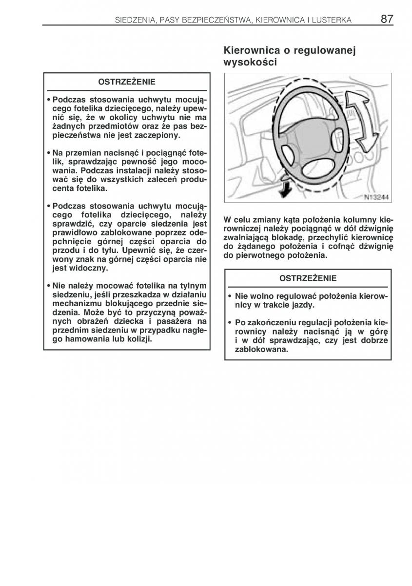 Toyota Avensis I 1 instrukcja obslugi / page 94