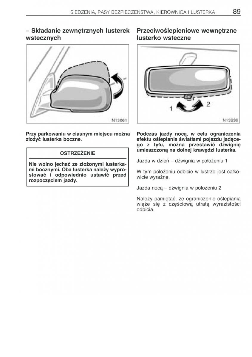 Toyota Avensis I 1 instrukcja obslugi / page 96