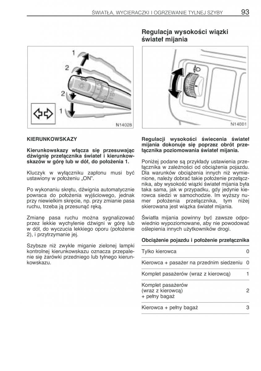 Toyota Avensis I 1 instrukcja obslugi / page 100