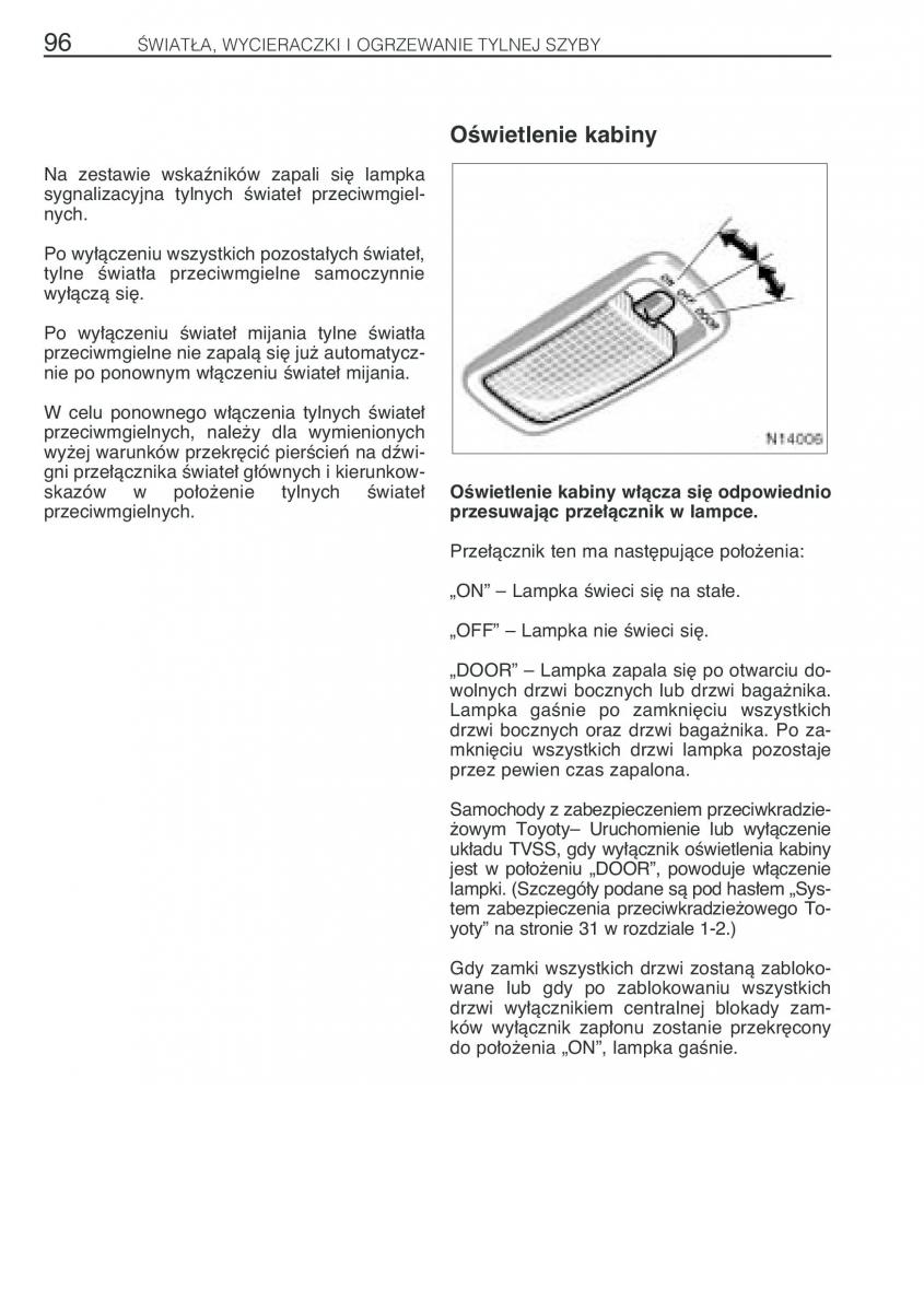 Toyota Avensis I 1 instrukcja obslugi / page 103