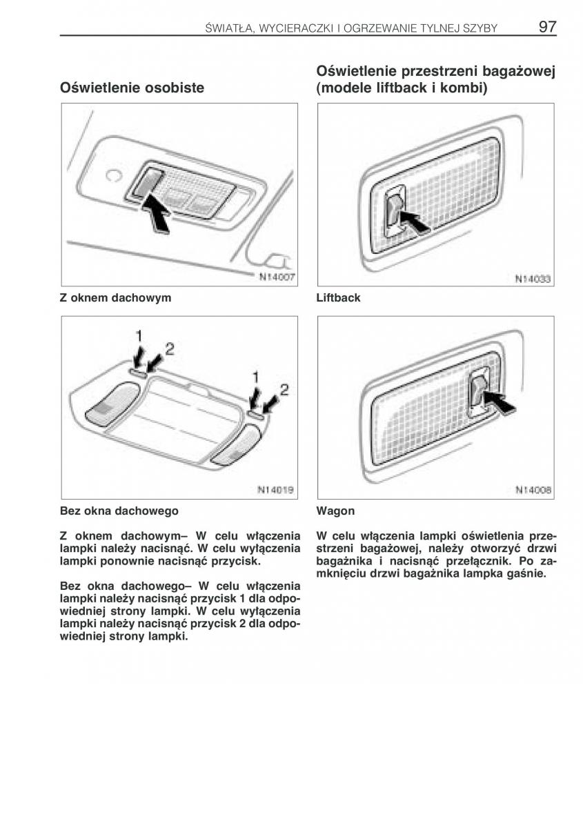 Toyota Avensis I 1 instrukcja obslugi / page 104