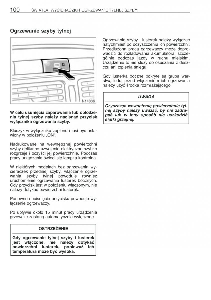 Toyota Avensis I 1 instrukcja obslugi / page 107