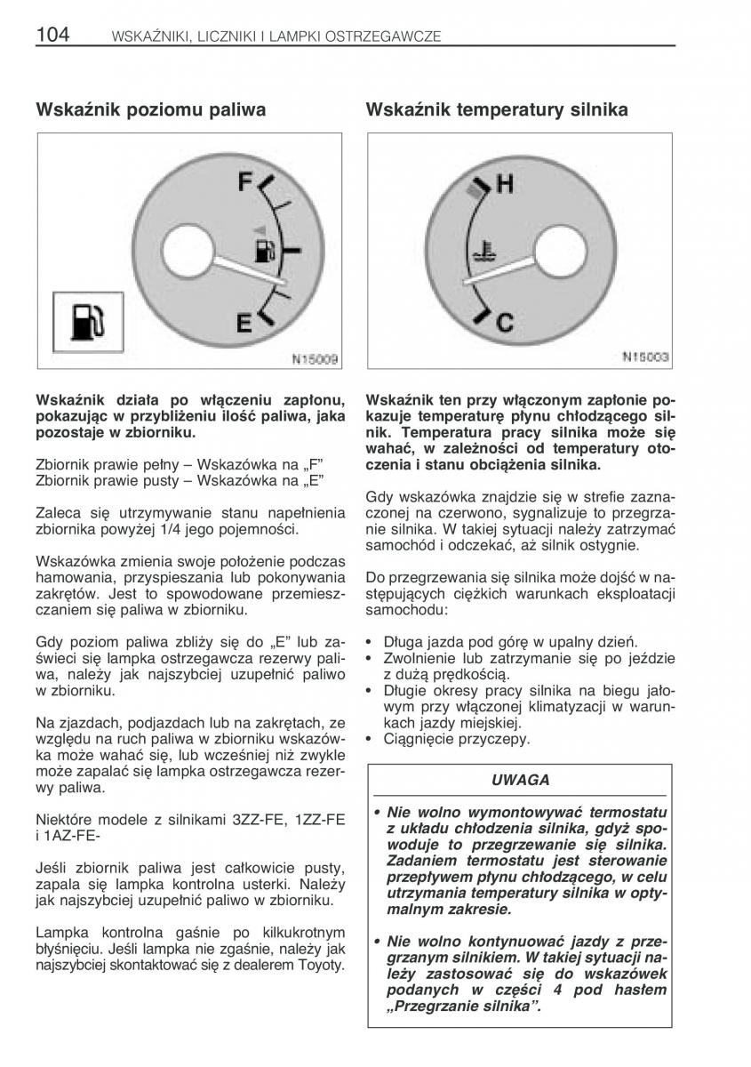 Toyota Avensis I 1 instrukcja obslugi / page 111