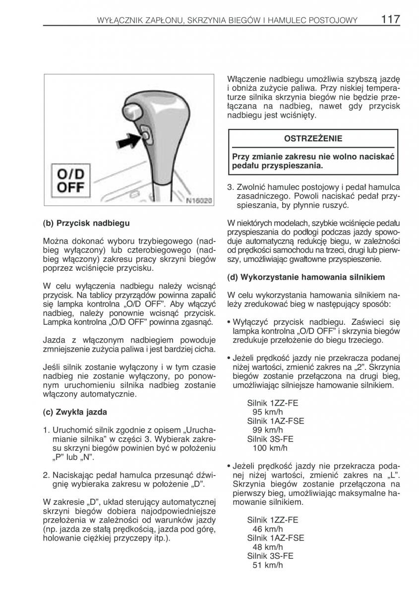 Toyota Avensis I 1 instrukcja obslugi / page 124