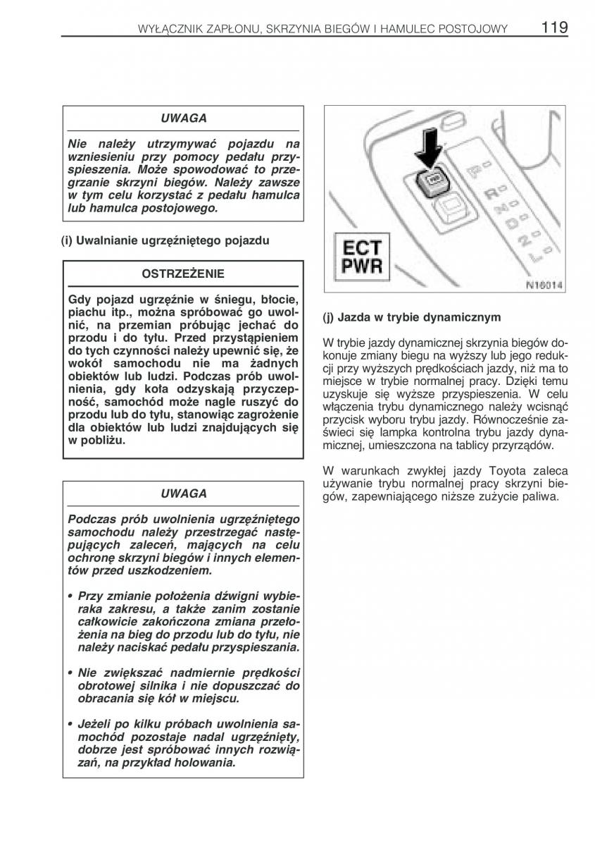 Toyota Avensis I 1 instrukcja obslugi / page 126