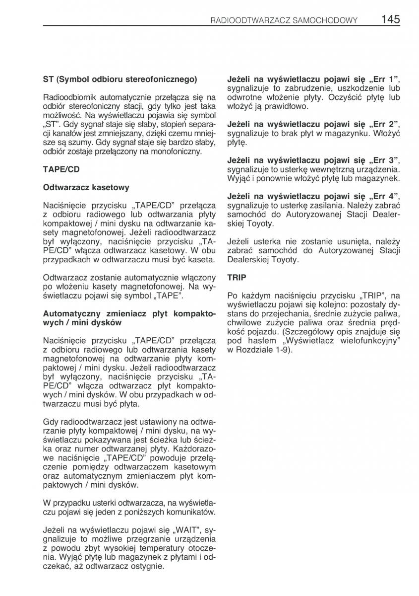 Toyota Avensis I 1 instrukcja obslugi / page 152