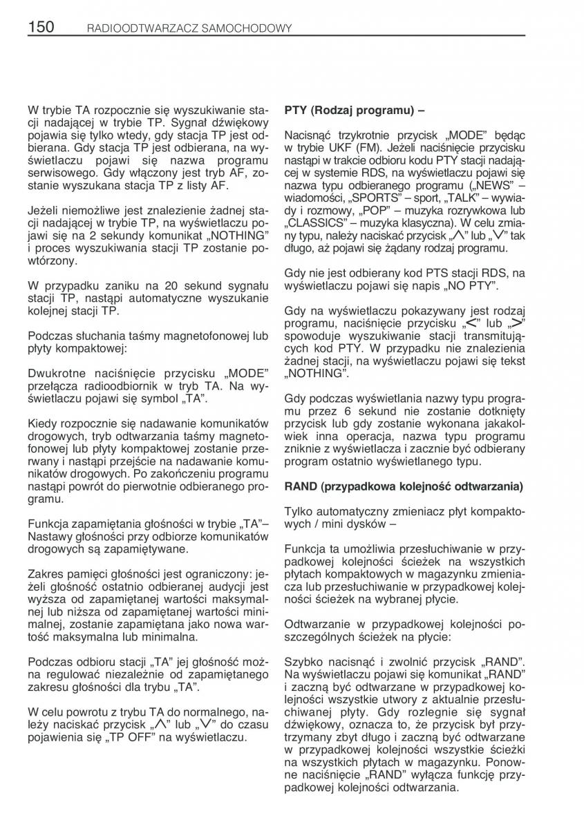 Toyota Avensis I 1 instrukcja obslugi / page 157