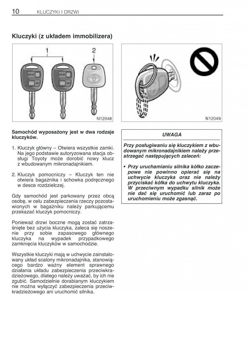 Toyota Avensis I 1 instrukcja obslugi / page 17