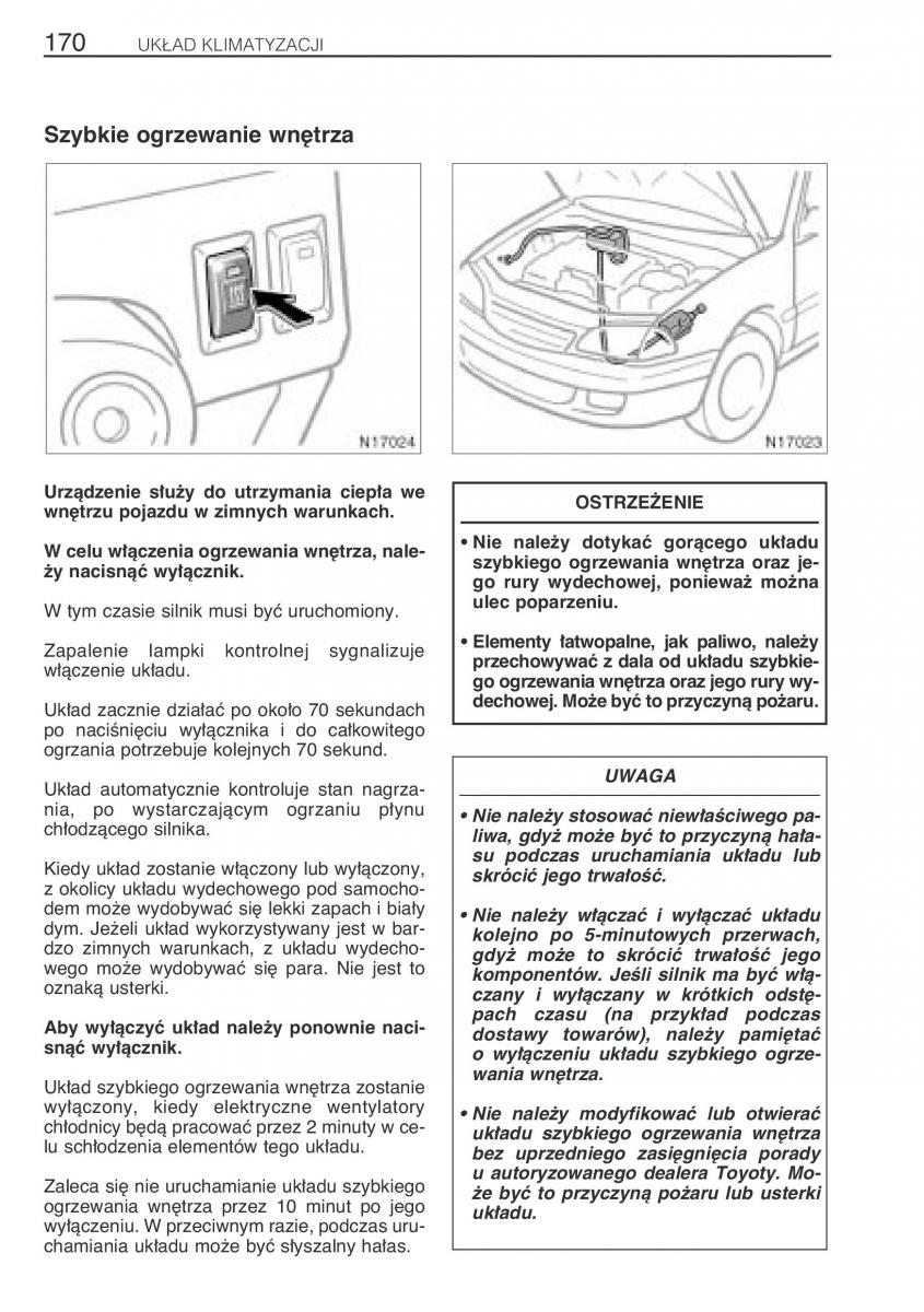 Toyota Avensis I 1 instrukcja obslugi / page 177