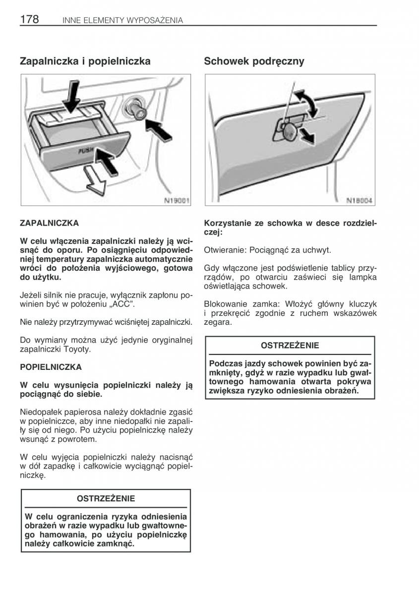 Toyota Avensis I 1 instrukcja obslugi / page 185