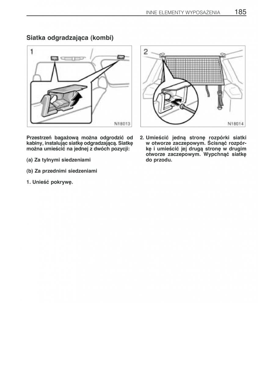 Toyota Avensis I 1 instrukcja obslugi / page 192