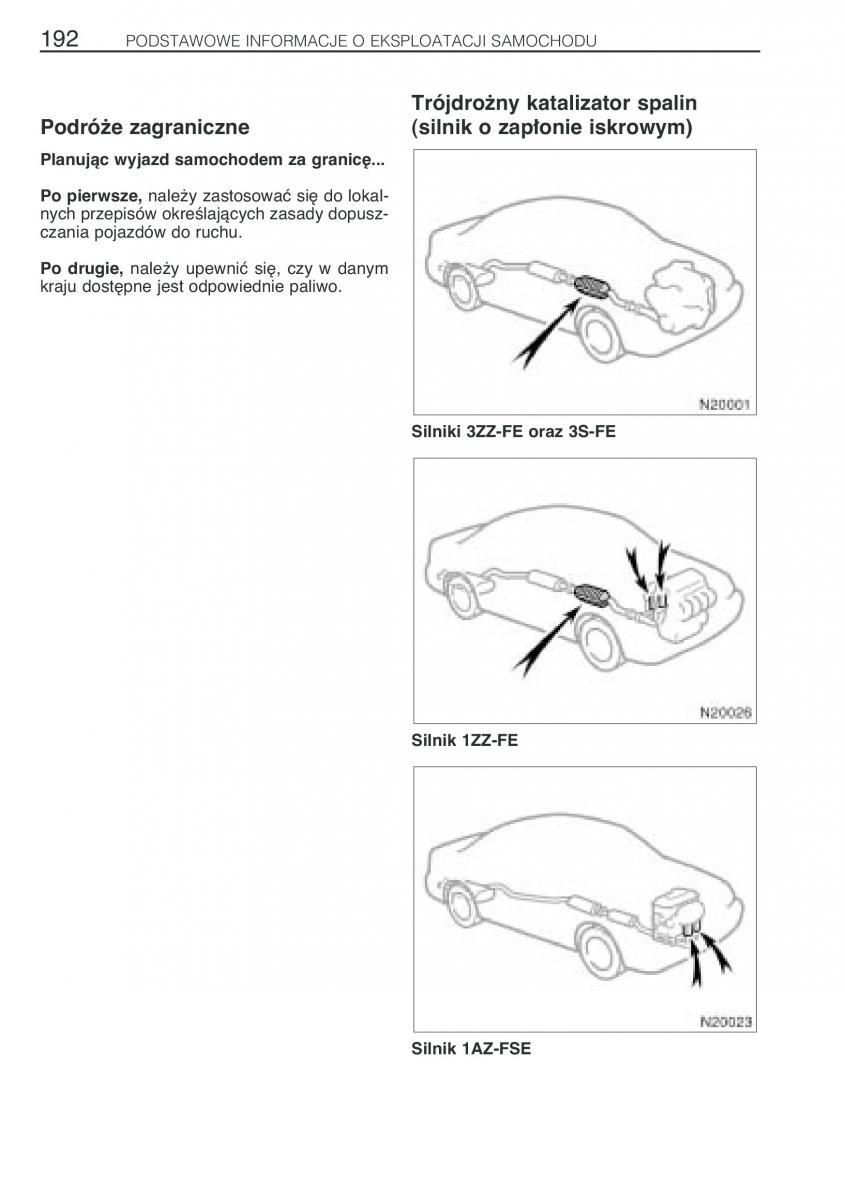 Toyota Avensis I 1 instrukcja obslugi / page 199